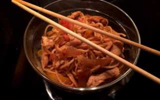 Лапша удон с курицей и овощами — азиатская кухня в домашних условиях